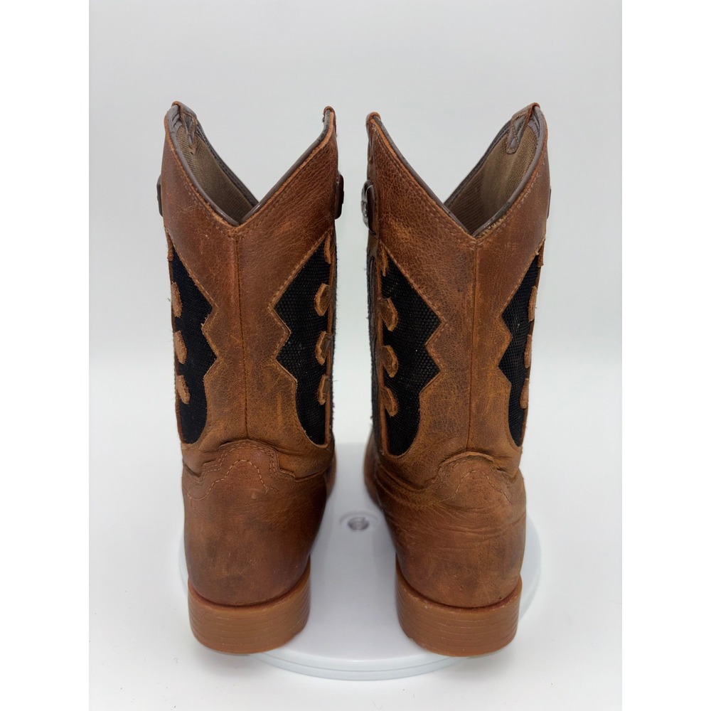 CODY JAMES Cowboy Boot Western Kids Brown Leather Square Toe Boys Little Youth 3 - Picture 4 of 13